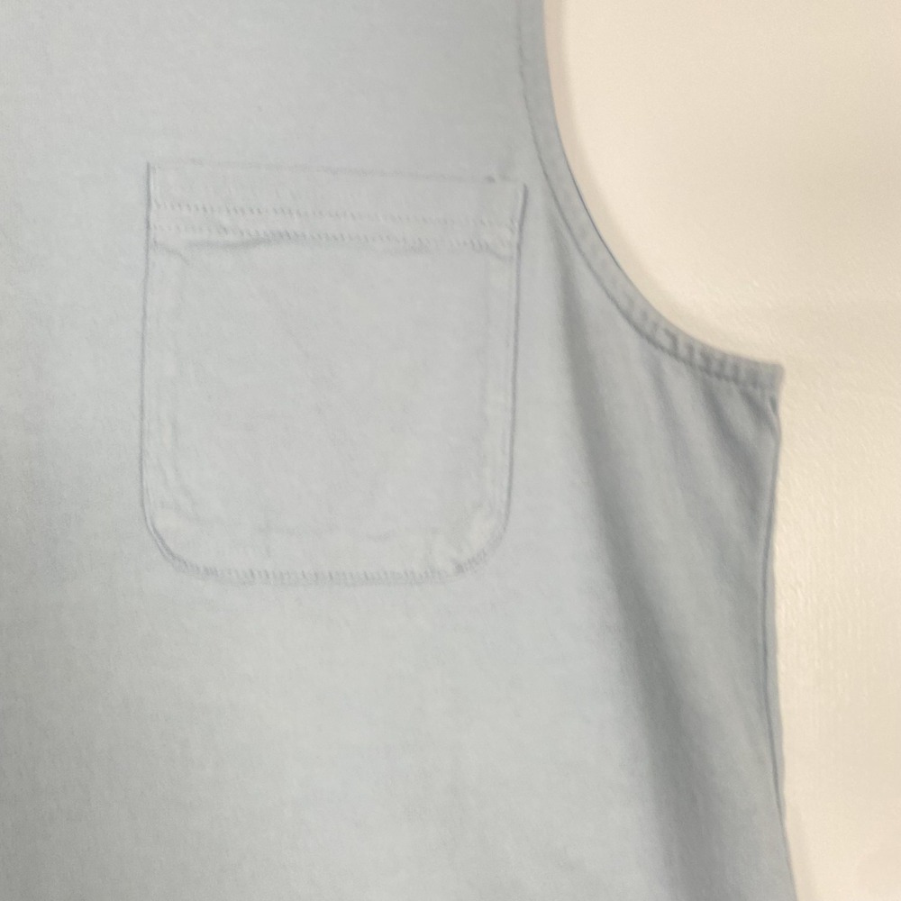 Pact Tank Dress Womens Small Blue Organic Cotton Jersey Pocket Side Slit Midi - Picture 2 of 13